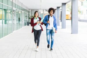 Students walking to class