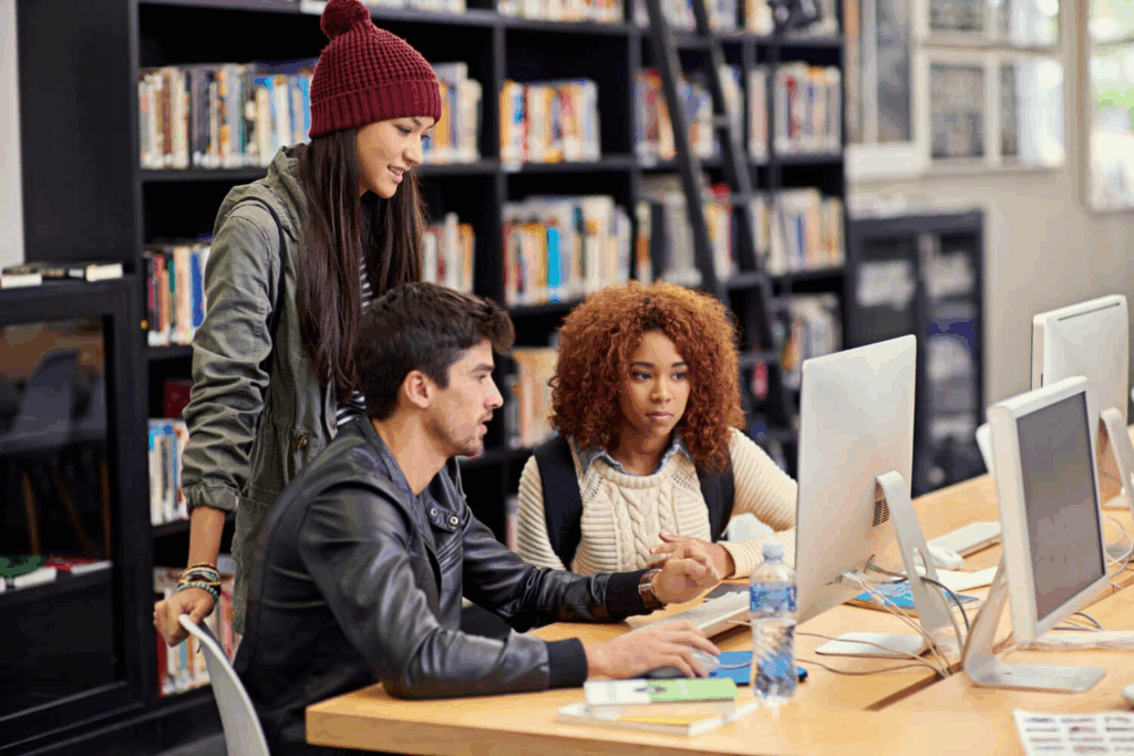 Students studying for a test