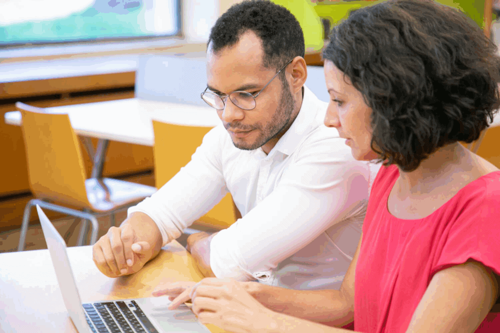 Higher education employees doing admin work